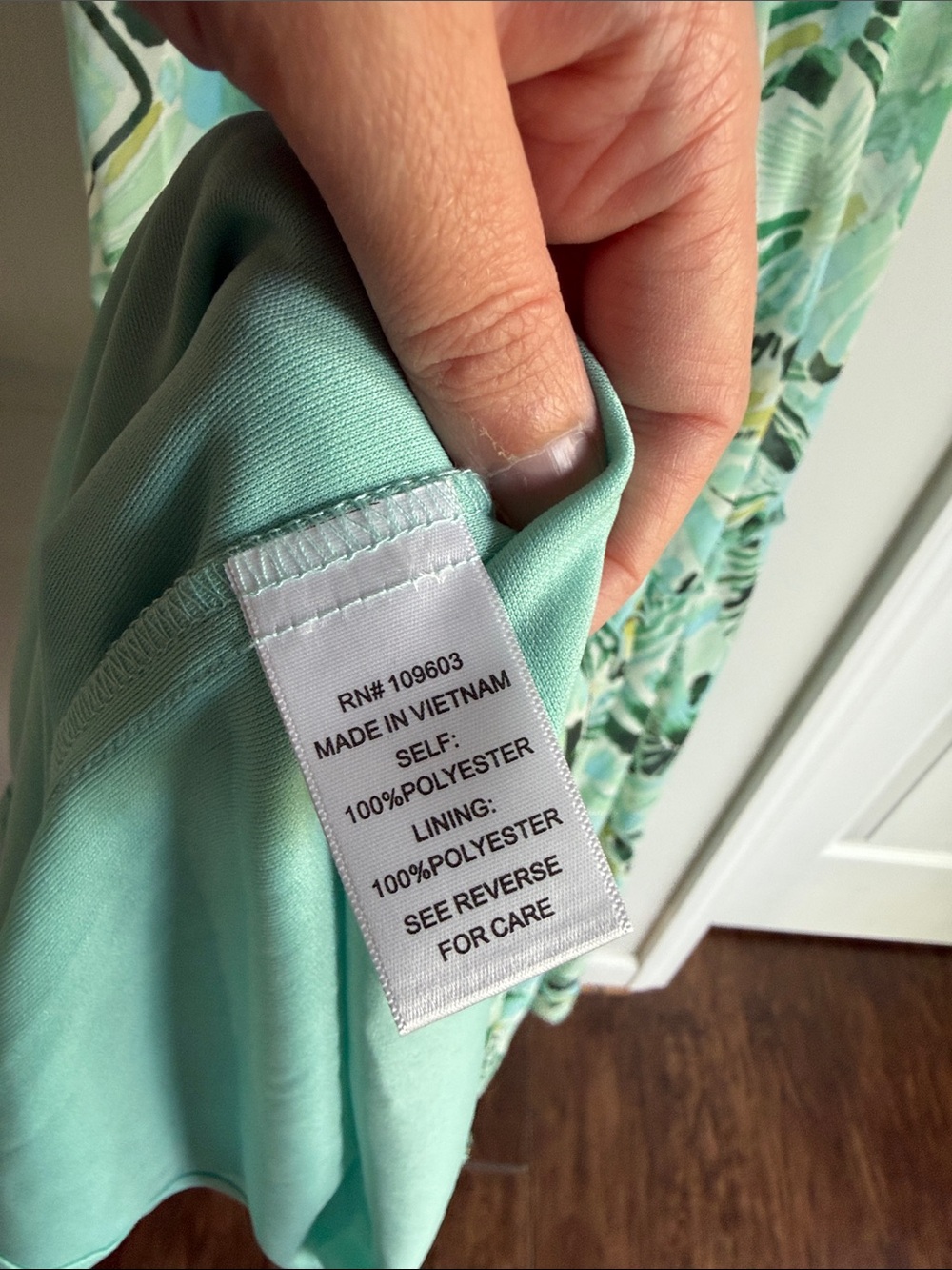 Rabbit Rabbit Rabbit Mint Green Tropical Off-Shoulder Maxi Dress - Picture 5 of 6